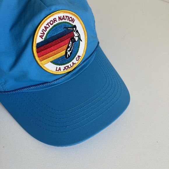 Aviator Nation Signature La Jolla San Diego Vintage Nylon Hat SnapBack Blue - Picture 2 of 13